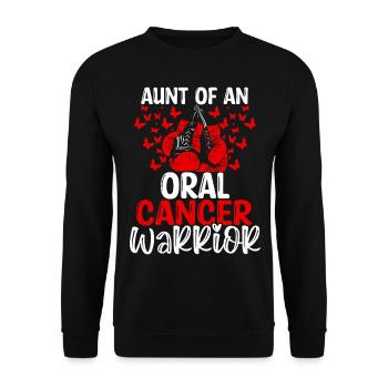 Oral Cancer Awareness Aunt Nephew Niece - Unisex Pullover - Schwarz - Vorne - Alina (178cm) & Michal (187cm)