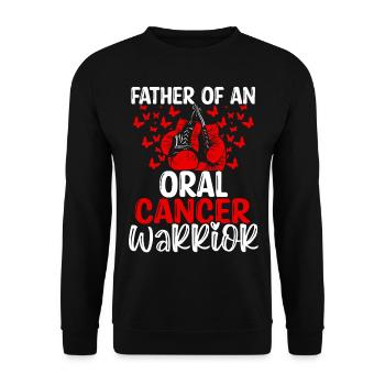 Oral Cancer Awareness Dad Fathers Day Papa - Unisex Pullover - Schwarz - Vorne - Alina (178cm) & Michal (187cm)