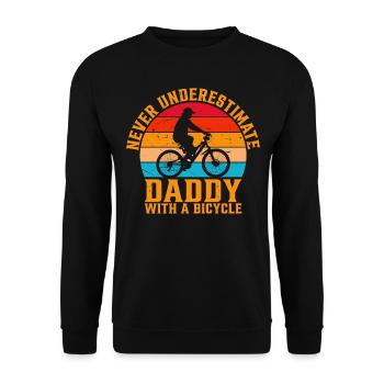Never Underestimate Daddy With A Bicycle Cycling D - Unisex Sweatshirt - black - Front - Alina (178cm) & Michal (187cm)
