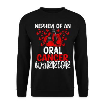 Oral Cancer Awareness Nephew Aunt Uncle - Unisex Pullover - Schwarz - Vorne - Alina (178cm) & Michal (187cm)