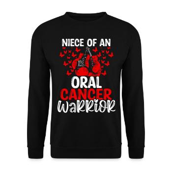 Oral Cancer Awareness Niece Aunt Uncle - Unisex Pullover - Schwarz - Vorne - Alina (178cm) & Michal (187cm)