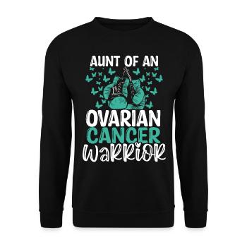 Ovarian Cancer Awareness Aunt Nephew Niece - Unisex Pullover - Schwarz - Vorne - Alina (178cm) & Michal (187cm)