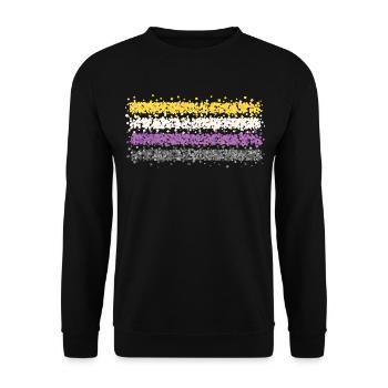 Asexual Asexuality ACE Asexual Flag LGBTQ - Unisex Sweatshirt - black - Front - Alina (178cm) & Michal (187cm)