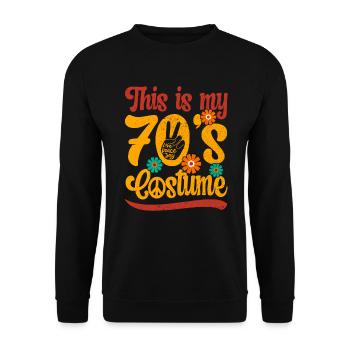 70s Seventies 1970s Party Outfit Costume - Sweat-shirt Unisexe - noir - Devant - Alina (178cm) & Michal (187cm)