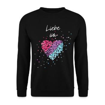 L’amour dans le cœur Bisexualité Bisexualité Gay Homo - Sweat-shirt Unisexe - noir - Devant - Alina (178cm) & Michal (187cm)