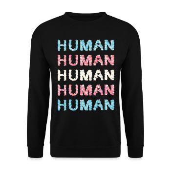 Transgender Transsexual Trans Transsexual Flag - Unisex Sweatshirt - black - Front - Alina (178cm) & Michal (187cm)