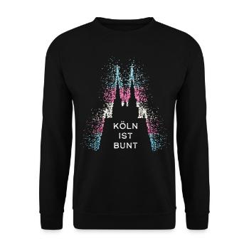 Transgender Transsexuell Köln Kölner Dom Kölle - Unisex Pullover - Schwarz - Vorne - Alina (178cm) & Michal (187cm)