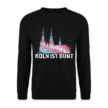 Kölner Dom Köln Kölle Transgender Transsexuell - Unisex Pullover - Schwarz - Vorne - Alina (178cm) & Michal (187cm)