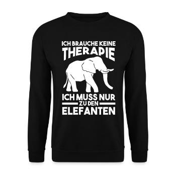 Dickhäuter Rüsseltier Elefant - Unisex Pullover - Schwarz - Vorne - Alina (178cm) & Michal (187cm)