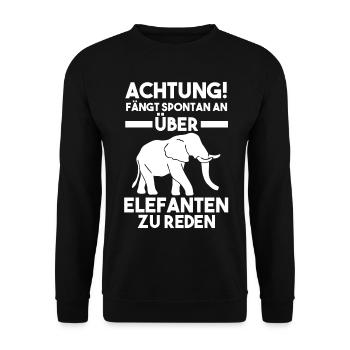 Dickhäuter Rüsseltier Elefant - Unisex Pullover - Schwarz - Vorne - Alina (178cm) & Michal (187cm)