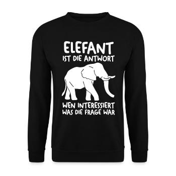 Dickhäuter Rüsseltier Elefant - Unisex Pullover - Schwarz - Vorne - Alina (178cm) & Michal (187cm)