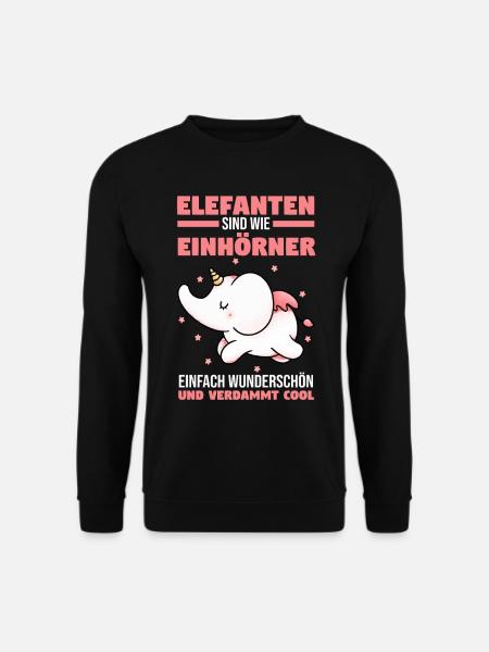 Dickhäuter Rüsseltier Einhorn Elefant - Unisex Pullover - Schwarz