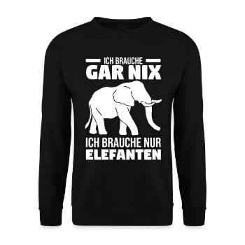 Dickhäuter Rüsseltier Dabbing Elefant - Unisex Pullover - Schwarz - Vorne - Alina (178cm) & Michal (187cm)
