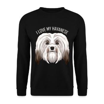 Dog Lover - J’aime mon havanais - Sweat-shirt Unisexe - noir - Devant - Alina (178cm) & Michal (187cm)
