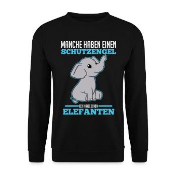 Dickhäuter Rüsseltier Elefant - Unisex Pullover - Schwarz - Vorne - Alina (178cm) & Michal (187cm)