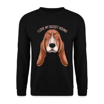 Dog Lover - I Love My Basset Hound - Unisex Sweatshirt - black - Front - Alina (178cm) & Michal (187cm)