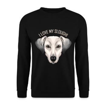 Dog Lover - J’aime mon Sloughi - Sweat-shirt Unisexe - noir - Devant - Alina (178cm) & Michal (187cm)