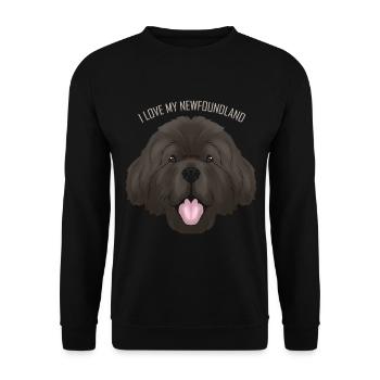 Dog Lover - I Love My Newfoundland - Unisex Pullover - Schwarz - Vorne - Alina (178cm) & Michal (187cm)