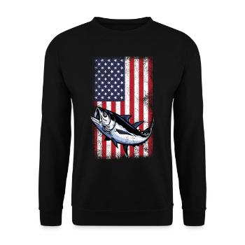 Fishing Angler Fishing Gifts Fish Fishing - Unisex Sweatshirt - black - Front - Alina (178cm) & Michal (187cm)