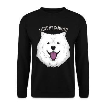 Dog Lover - I Love My Samoyed - Unisex Pullover - Schwarz - Vorne - Alina (178cm) & Michal (187cm)