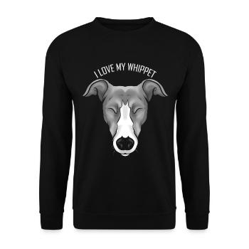 Dog Lover - I Love My Whippet - Unisex Pullover - Schwarz - Vorne - Alina (178cm) & Michal (187cm)