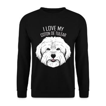 Dog Lover - J’aime mon Coton de Tuléar - Sweat-shirt Unisexe - noir - Devant - Alina (178cm) & Michal (187cm)