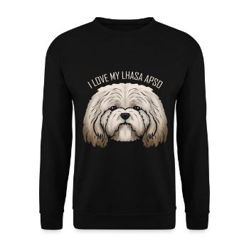 Dog Lover - I Love My Lhasa Apso - Unisex Sweatshirt - black - Front - Alina (178cm) & Michal (187cm)