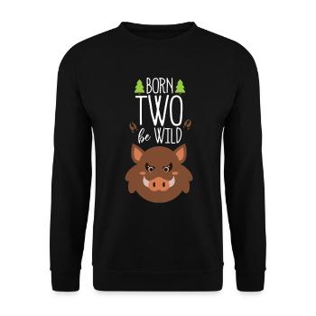 Born Two Be Wild Wild Boar - Sweat-shirt Unisexe - noir - Devant - Alina (178cm) & Michal (187cm)