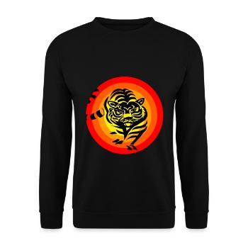 Tiger - Unisex Sweatshirt - black - Front - Alina (178cm) & Michal (187cm)