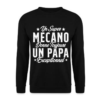 Mécano Papa Cadeau Drôle Fête Des Pères Garagiste - Sweat-shirt Unisexe - noir - Devant - Alina (178cm) & Michal (187cm)