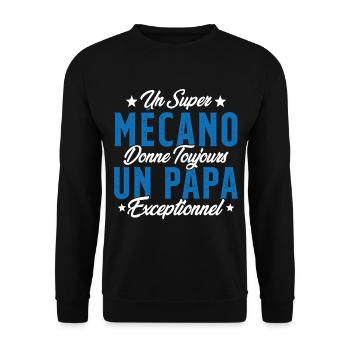 Mécano Papa Cadeau Drôle Fête Des Pères Garagiste - Sweat-shirt Unisexe - noir - Devant - Alina (178cm) & Michal (187cm)