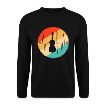 Violon Retro Heartbeat - Sweat-shirt Unisexe - noir - Devant - Alina (178cm) & Michal (187cm)
