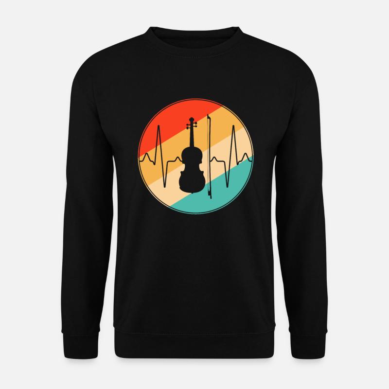 Violin Retro Heartbeat - Unisex Sweatshirt - black
