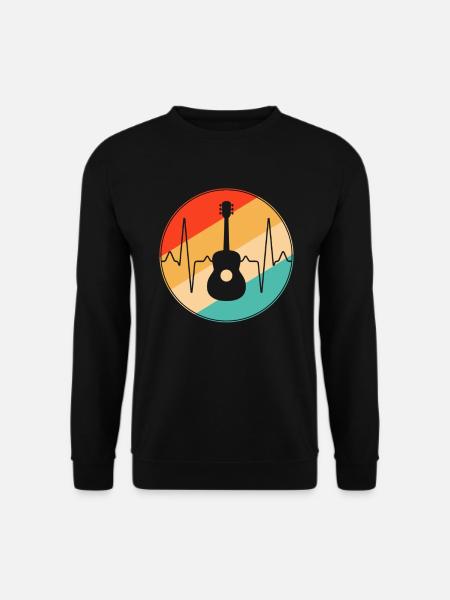 Guitar Retro Heartbeat - Unisex Sweatshirt - black