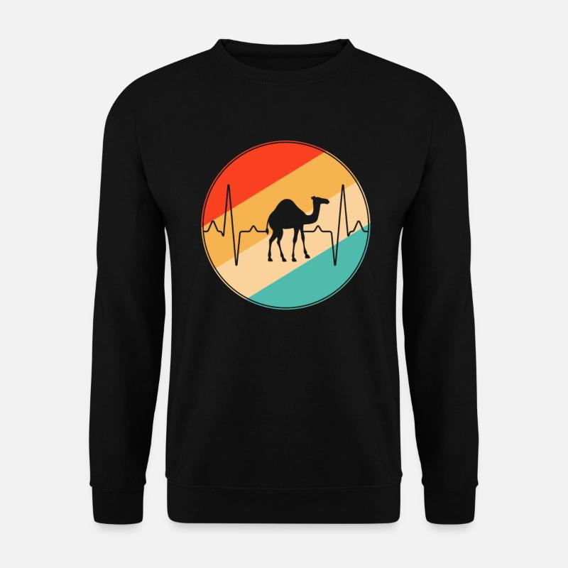 Dromedary Retro Heartbeat - Unisex Sweatshirt - black