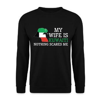 Nichts macht mir Angst Kuwaitische Ehefrau Kuwait - Unisex Pullover - Schwarz - Vorne - Alina (178cm) & Michal (187cm)