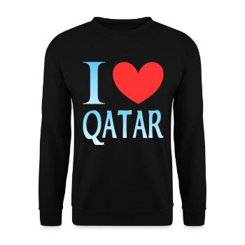 Ich liebe Katar - Unisex Pullover - Schwarz - Vorne - Alina (178cm) & Michal (187cm)