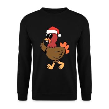 Poulet de Noël - Sweat-shirt Unisexe - noir - Devant - Alina (178cm) & Michal (187cm)