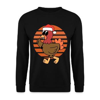 Poulet de Noël - Sweat-shirt Unisexe - noir - Devant - Alina (178cm) & Michal (187cm)