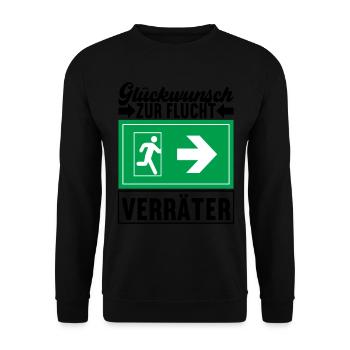 Abschiedsgeschenk Kollege Jobwechsel - Unisex Pullover - Schwarz - Vorne - Alina (178cm) & Michal (187cm)