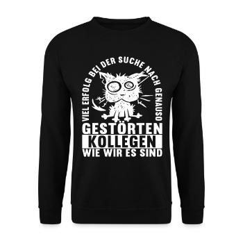 Abschiedsgeschenk Kollege Jobwechsel - Unisex Pullover - Schwarz - Vorne - Alina (178cm) & Michal (187cm)