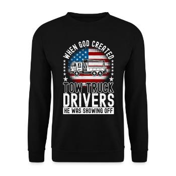 Service de remorquage de dépanneuse - Sweat-shirt Unisexe - noir - Devant - Alina (178cm) & Michal (187cm)