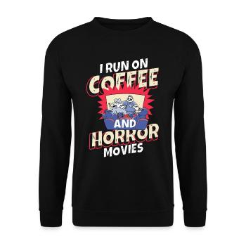 Je cours sur le café et le vrai crime - Sweat-shirt Unisexe - noir - Devant - Alina (178cm) & Michal (187cm)