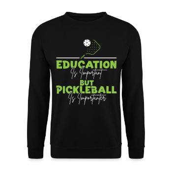 Pickleball Education Is Important - Unisex Pullover - Schwarz - Vorne - Alina (178cm) & Michal (187cm)