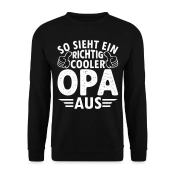 So Sieht Ein Richtig Cooler Opa Aus - Opa Großvate - Unisex Pullover - Schwarz - Vorne - Alina (178cm) & Michal (187cm)
