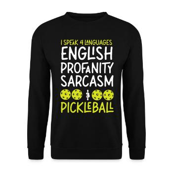 Pickleball I Speak 4 Languages - Unisex Sweatshirt - black - Front - Alina (178cm) & Michal (187cm)