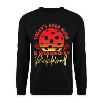 Pickleball Retro Today's Good Mood - Unisex Pullover - Schwarz - Vorne - Alina (178cm) & Michal (187cm)