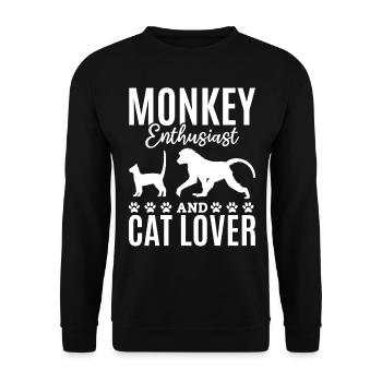 Orangutan Monkey Lover - Monkey Enthusiast And Cat - Unisex Pullover - Schwarz - Vorne - Alina (178cm) & Michal (187cm)