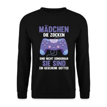 Gaming Zocken Zocker Gamer - Unisex Pullover - Schwarz - Vorne - Alina (178cm) & Michal (187cm)