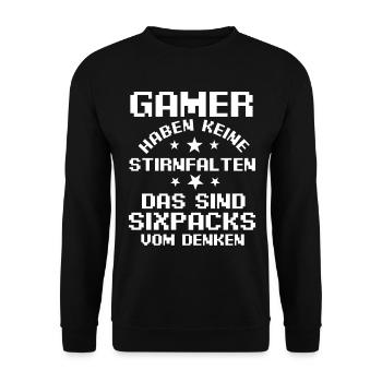 Gaming Zocken Zocker Gamer - Unisex Pullover - Schwarz - Vorne - Alina (178cm) & Michal (187cm)